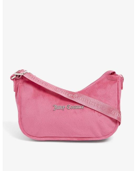 Juicy Couture Pink Kendall Logo-plaque Velour Shoulder Bag
