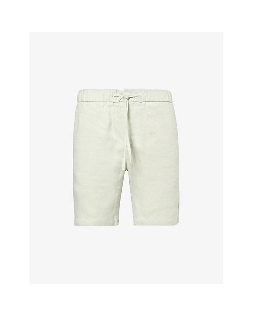 Frescobol Carioca Natural Felipe Drawstring-waist Regular-fit Linen And Cotton-blend Shorts for men