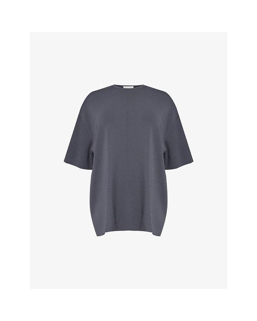 Frankie Shop Blue Lenny Dropped-shoulder Oversized Jersey T-shirt
