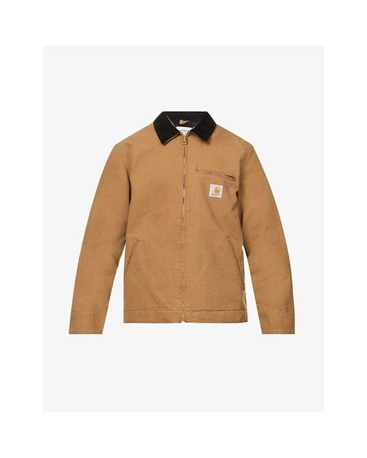 Carhartt WIP Natural Detroit Corduroy-collar Boxy-fit Organic Cotton-canvas Jacket for men