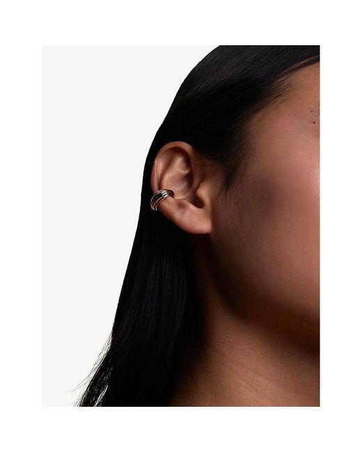 Astrid & Miyu Metallic Ripple Wave 18Ct-Plated Sterling- Single Ear Cuff