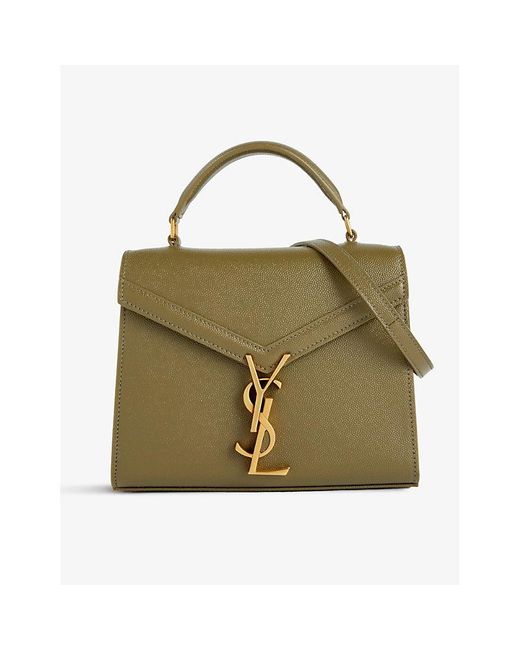 Saint Laurent Cassandra Leather Tophandle Bag in Green Lyst