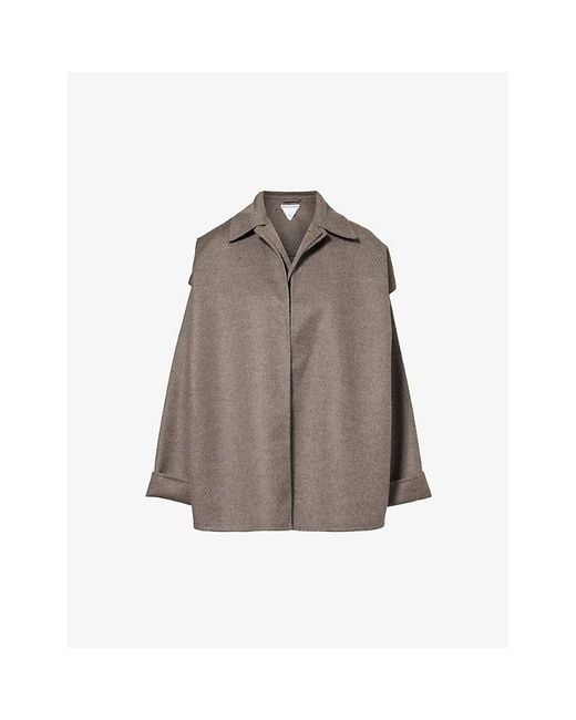 Bottega Veneta Brown Single-breasted Notched-lapel Regular-fit Wool And Cashmere-blend Coat