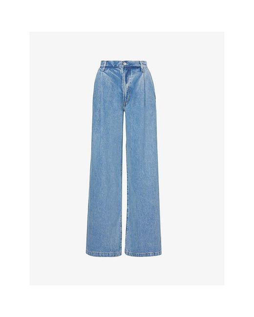 Agolde Blue Ellis Wide-leg High-rise Recycled Denim-blend Jeans