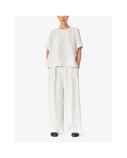 Lovechild Natural Eileen Wide-leg High-rise Woven Trousers