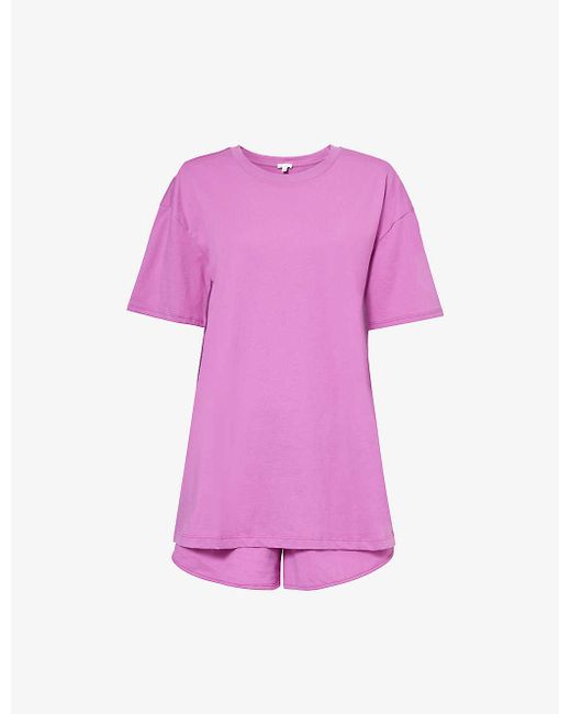 Skin Pink Courtney & Christine Organic Cotton-jersey Pyjama Set