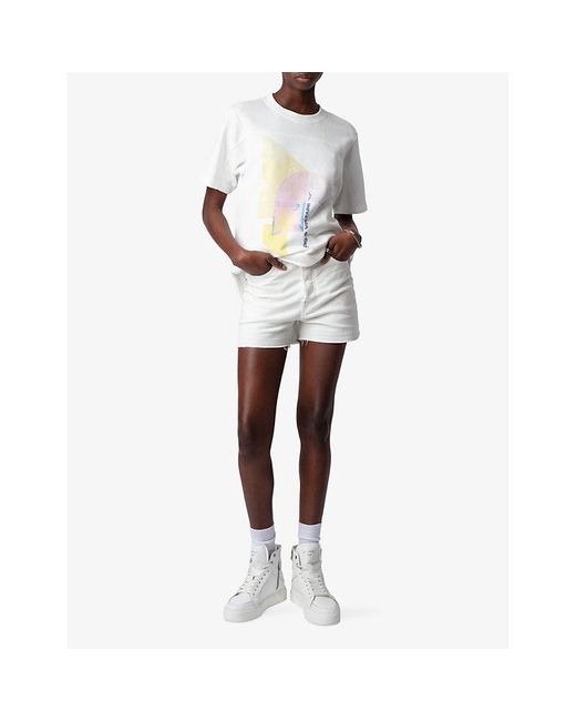 Zadig & Voltaire White Graphic-print Short-sleeve Cotton T-shirt
