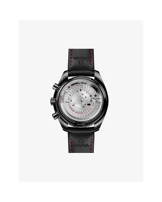 Omega Black Speedmaster Dark Side Of The Moon Ceramic Fabric Strap Watch 44.25Mm for men