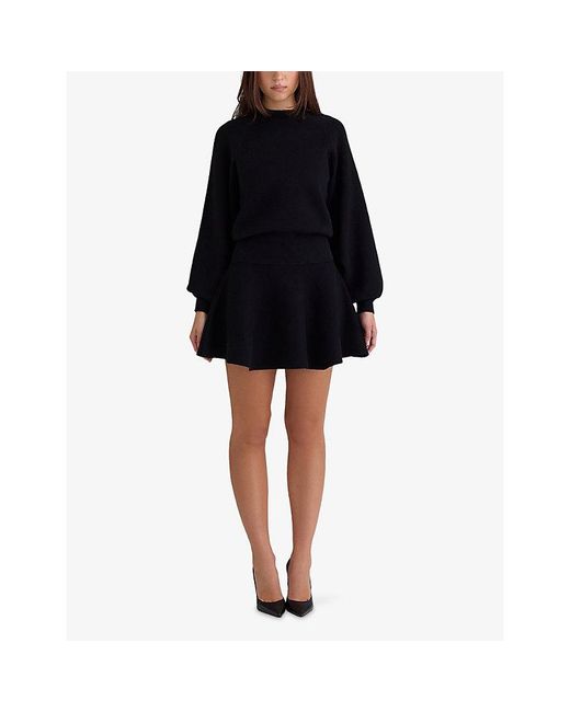 House Of Cb Black Cressida Relaxed-Fit Wool-Blend Jumper