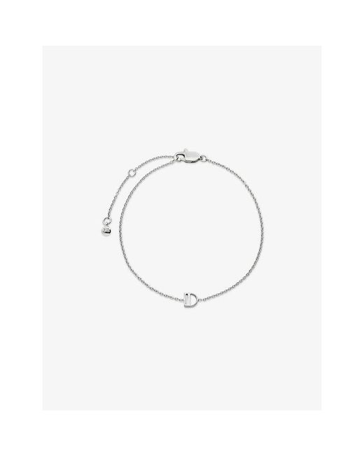 Monica Vinader White Initial D 925 Sterling Chain Bracelet