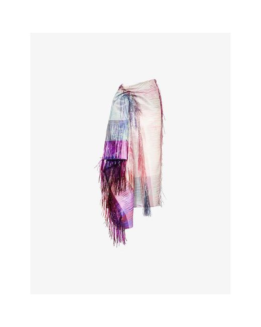 Roksanda Pink Asiya Embellished Woven Midi Skirt