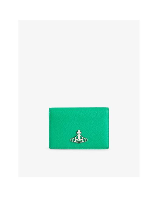 Vivienne Westwood Green Brand-plaque Vegan-leather Card Holder