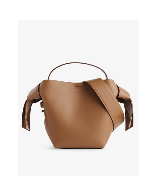 Acne Brown Musubi Mini Leather Shoulder Bag