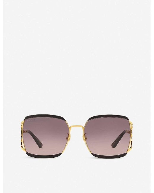 Gucci GG0593SK Rectangular Sunglasses in Black - Lyst