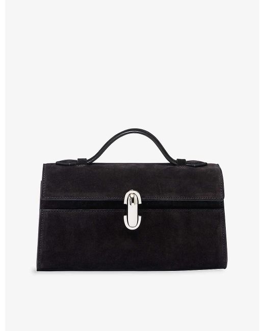 SAVETTE Black Symmetry Leather Top-handle Bag