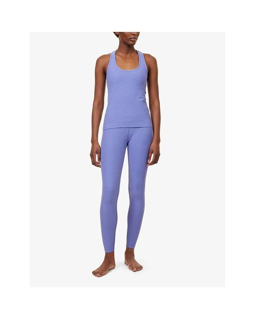 Beyond Yoga Blue Spacedye High-rise Stretch-jersey leggings