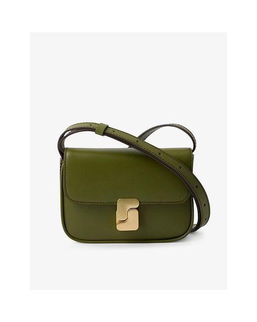Soeur Green Bell S-embellished Leather Cross-body Bag