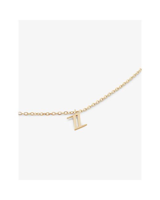 Monica Vinader White Small Z Initial 14ct Solid-gold Necklace