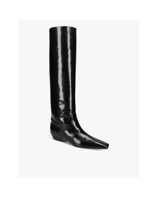 Khaite Black Marfa Leather Knee-high Boots