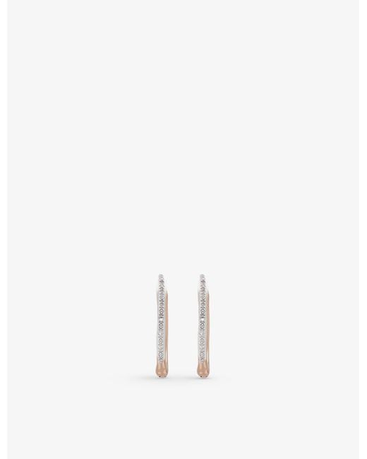 Monica Vinader Metallic Riva Wave 18ct Recycled Rose Gold-plated Vermeil Sterling Silver And 0.04ct Diamond Hoop Earrings