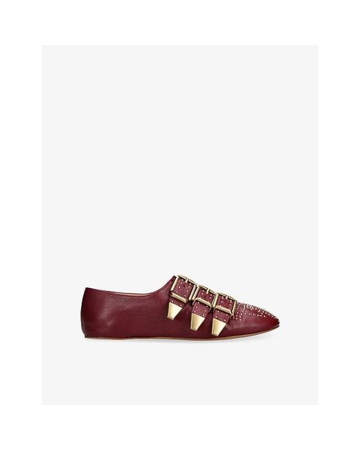 Chloé Red Susanna Leather Flats