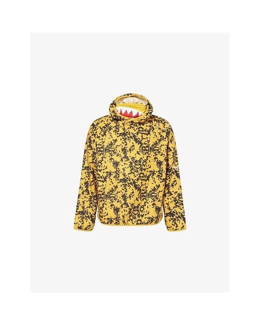A Bathing Ape Yellow Bape X Kazuki Camouflage-Print Fleece Hoody for men