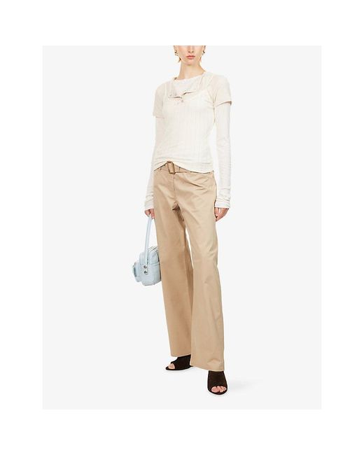 Acne White Multi-Layer Cotton T-Shirt