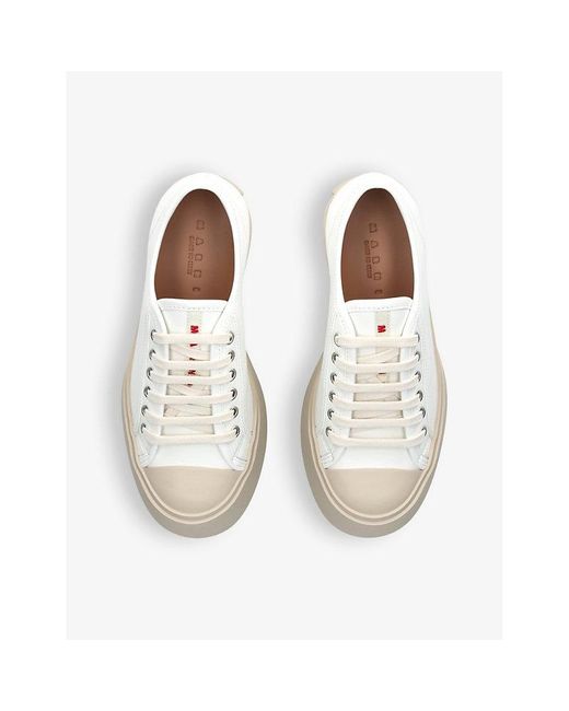 Marni Natural Pablo Platform-sole Leather Low-top Trainers