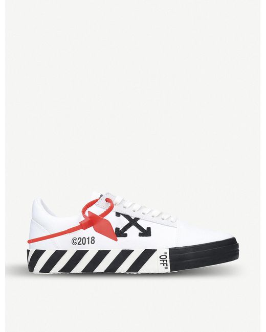 Off-White c/o Virgil Abloh Suede-trimmed Logo-appliquéd Canvas Sneakers ...