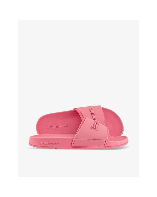 Juicy Couture Pink Lemode Breanna Logo-embossed Rubber Sliders