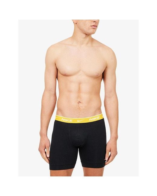 Nike Blue Essential Pack Of Five Cotton-Stretch Boxer Briefs for men
