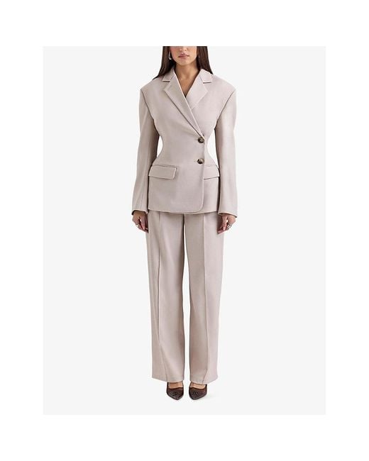 House Of Cb Pink Hudson Hourglass Stretch-Woven Blazer