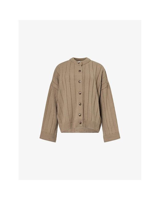 Sisters & Seekers Natural Bryant Ribbed-Knit Cardigan