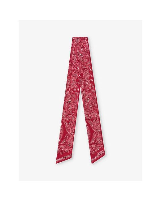 Cartier Red Double C De Graphic-print Silk-twill Scarf