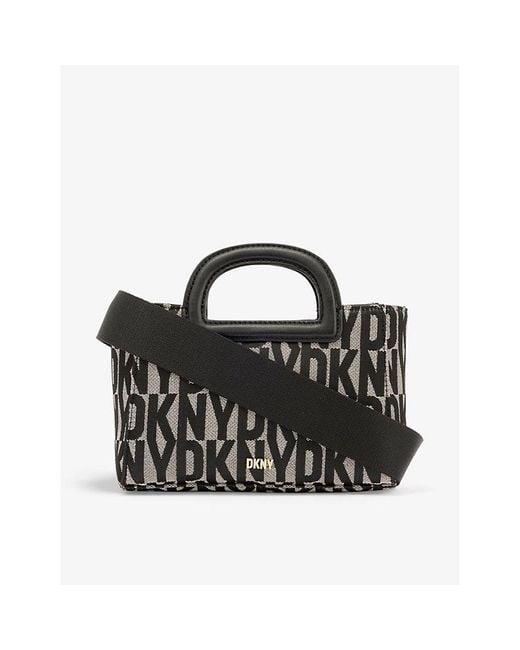 DKNY Black Drew Logo-print Woven Tote Bag