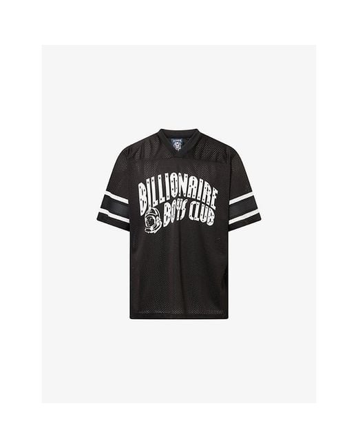 BBCICECREAM Black Arch Logo Mesh Woven T-Shirt for men