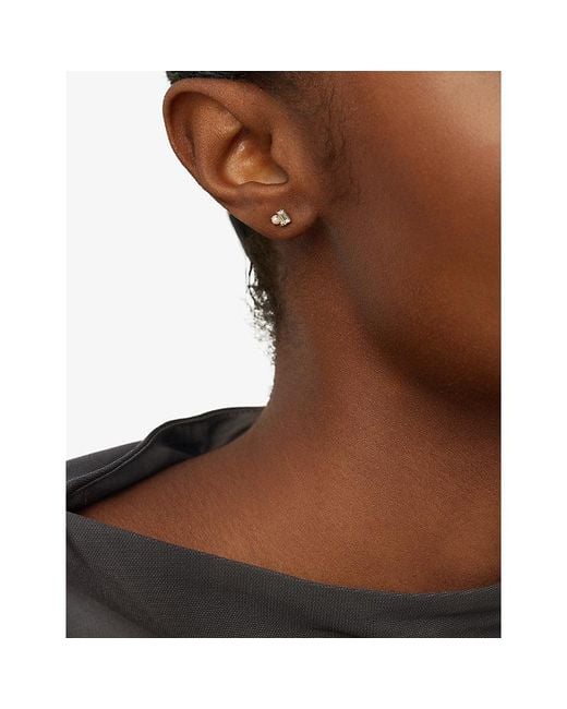 Missoma White Pearl 14Ct And Lab Grown Diamond Stud Earrings