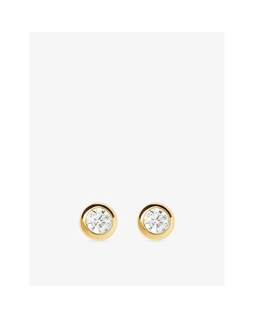 Missoma Metallic Classic Stone 18Ct Vermeil And Cubic Zirconia Stud Earrings