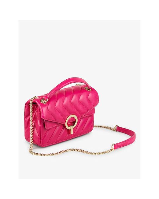 Sandro Pink Yza Leather Shoulder Bag