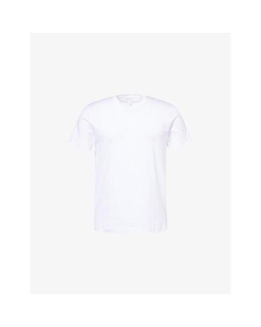 Sunspel White Regular-Fit Short-Sleeves Cotton-Jersey T-Shirt for men