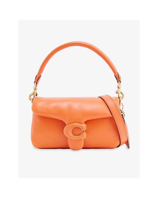 COACH Orange Tabby Pillow Leather Shoulder Bag