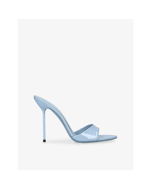 Paris Texas Blue Lidia 105 Patent-Leather Mules