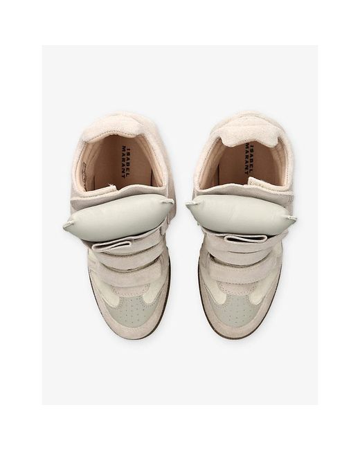 Isabel Marant Natural Bekett Suede High-Top Trainers
