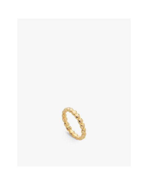 Monica Vinader White Nura Teardrop 18Ct-Plated Vermeil Sterling- Eternity Ring