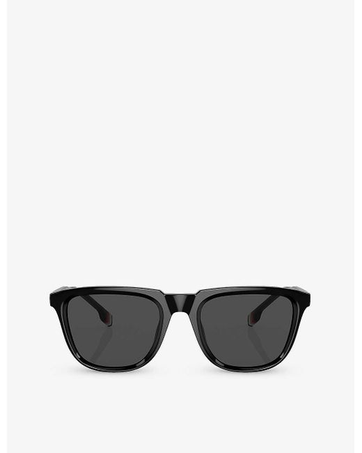 Burberry Black Be4381u George Square-frame Acetate Sunglasses