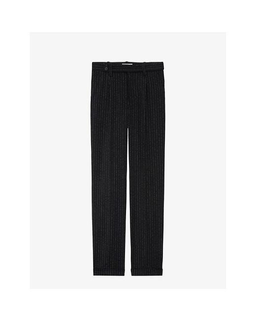 Zadig & Voltaire Black Pura High-rise Pinstripe Stretch-woven Trousers