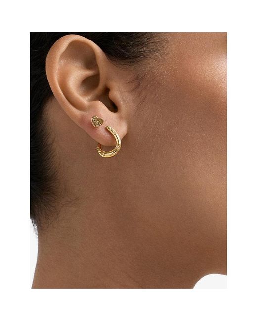 Astley Clarke Metallic Biography Heart 18Ct- Plated Sterling- Vermeil And Sapphire Stud Earrings