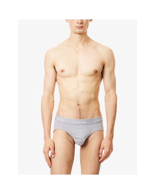 Calvin Klein Red Blk,Adr Rush,Sleet W/Dtm Icon Branded Pack Of Three Stretch-Cotton Briefs for men