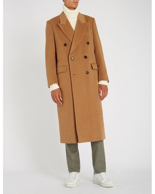 Brioni Natural Double-breasted Camel-hair Coat for men