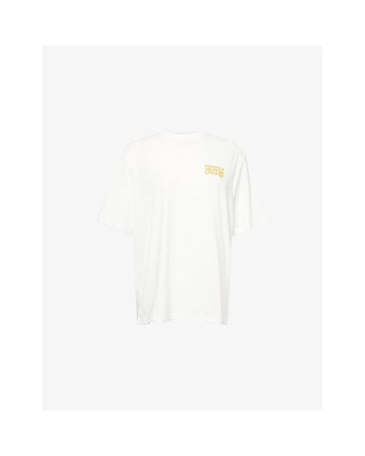ADANOLA White Vacation Logo-Print Cotton-Jersey T-Shirt